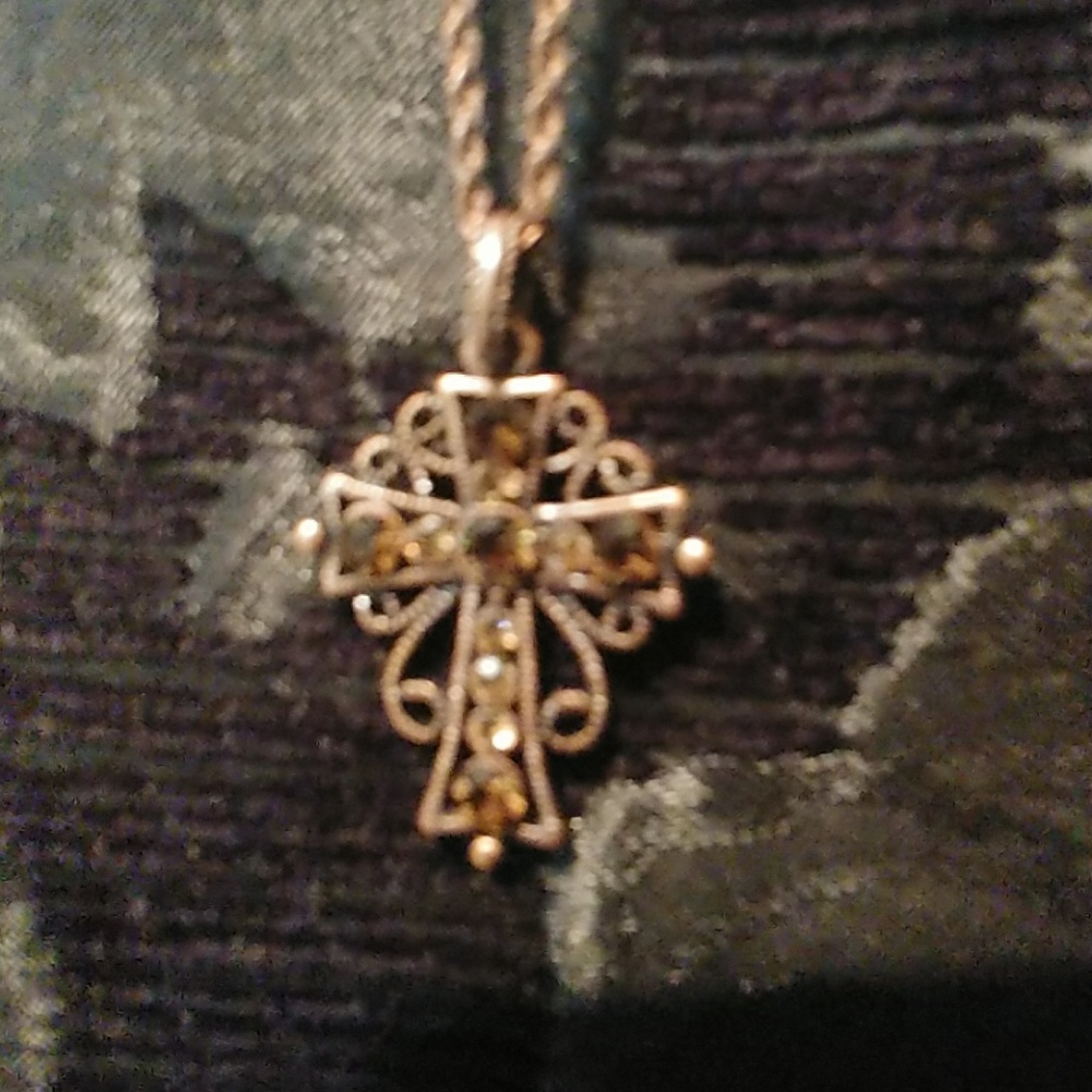 1928 copper cross necklace